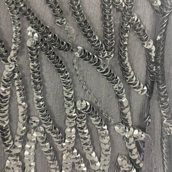 Lawrence Kazar Vintage 80's Black Silk Sequin Dress Women's Medium. - Picture 11 of 14